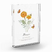 Bloc Photo Fleur du mois de naissance Marigold (Gauche)