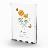 Bloc Photo Fleur du mois de naissance Marigold (Droite)