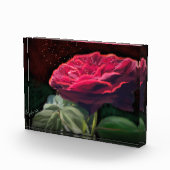 Bloc Photo Fleur Rouge Rose Vert Black Art Floral Fleurs (Droite)