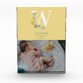 Bloc Photo Fleurs Jaunes Faire-part de naissance de statistiq (Devant)