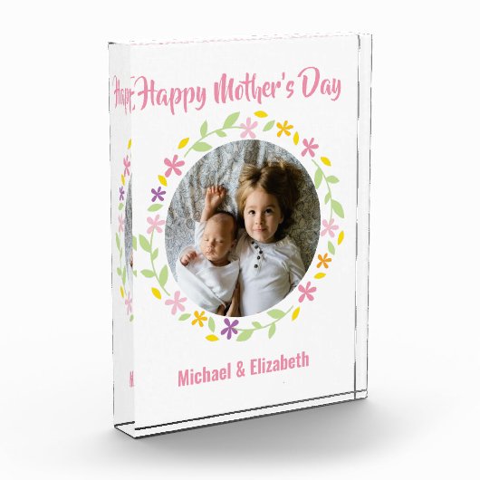 Bloc Photo Fleurs mignonnes cadre Bonne fête des mères (Gauche)
