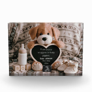 Bloc Photo Fluffy Puppy Baby boy et faire-part de grossesse