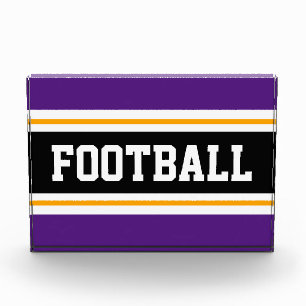Bloc Photo FOOTBALL Royal violet noir Jaune blanc rayures