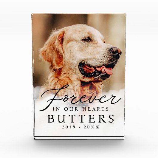 Bloc Photo Forever in our Hearts Pet Memorial Modern (Devant)
