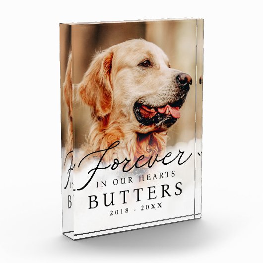 Bloc Photo Forever in our Hearts Pet Memorial Modern (Gauche)
