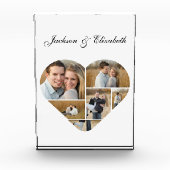 Bloc Photo Forme cardiaque intemporelle Couple personnalisé C (Devant)