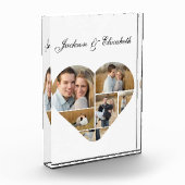 Bloc Photo Forme cardiaque intemporelle Couple personnalisé C (Gauche)