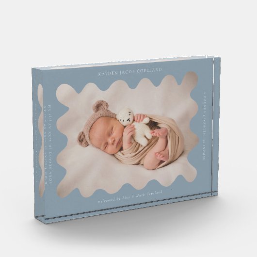 Bloc Photo Frame bleu ondulé Quirky Wavy (Gauche)