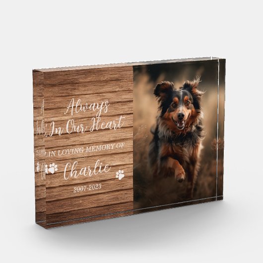 Bloc Photo Frame Modifiable En Mémoire Amoureuse De (Gauche)