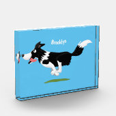Bloc Photo Funny Border Collie chien en course dessin animé (Gauche)