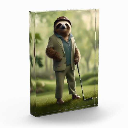 Bloc Photo Funny Sloth Golf Player, (Gauche)