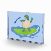 Bloc Photo Funny tortoise wave surfing cartoon (Droite)