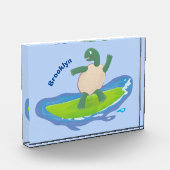 Bloc Photo Funny tortoise wave surfing cartoon (Gauche)