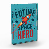 Bloc Photo Future Space Hero Retro Rockship Design (Gauche)