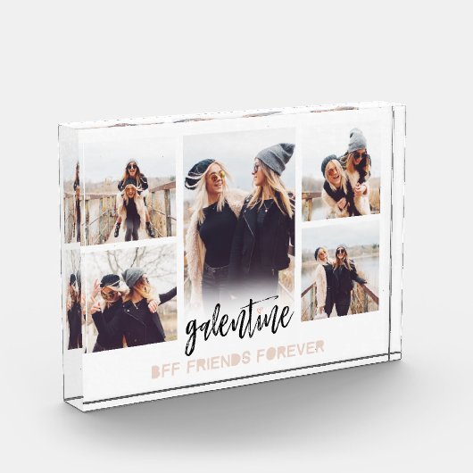 Bloc Photo Galentine BFF Friends Forever Photo Collage Blanc (Gauche)