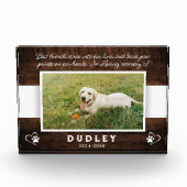 Bloc Photo Garde-mémoire personnalisée pour animaux de compag (Devant)
