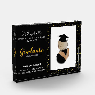 Bloc Photo Gardien moderne Elegant Black and Gold Graduation