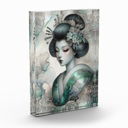 Bloc Photo Geisha en Vert Série #2 (Gauche)