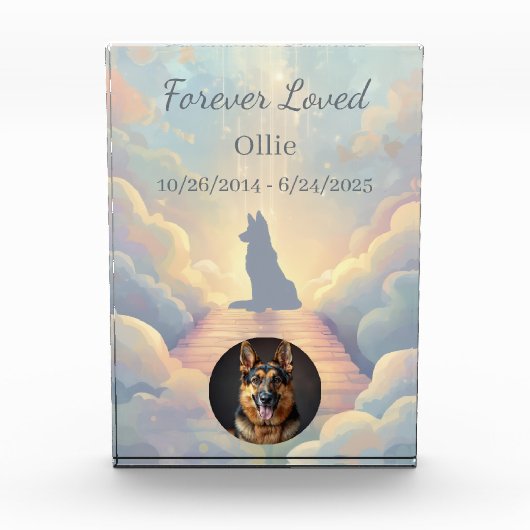 Bloc Photo German Shepherd Rainbow Bridge Acrylic Photo Block (Devant)