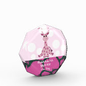 Bloc Photo Giraffe Baby Girls Birthdate (Gauche)