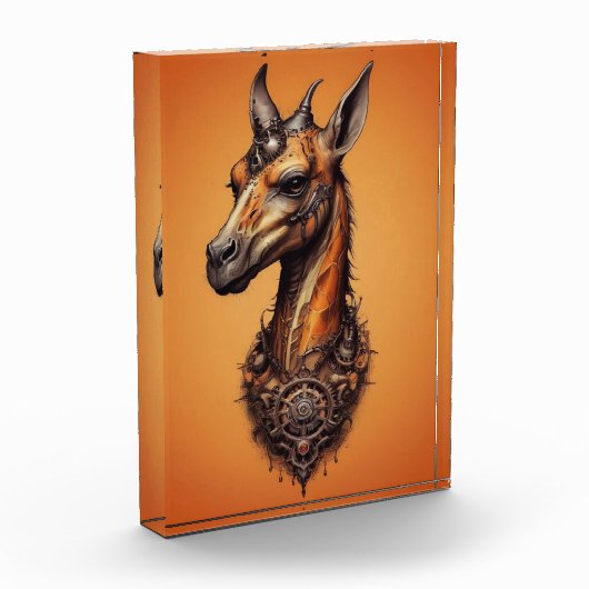Bloc Photo Giraffe de Steampunk orange, (Gauche)