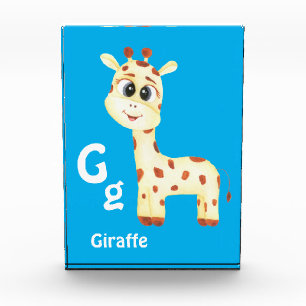 Bloc Photo Giraffe personnaliser ABC : Lettre G - Ajouter vot