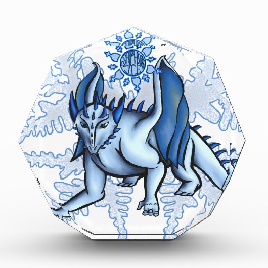 Bloc Photo Glace Sapphire "Obtenez Votre Propre Dragon" (Devant)