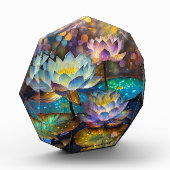 Bloc Photo Glowing Lotus Flowers Trio (Gauche)