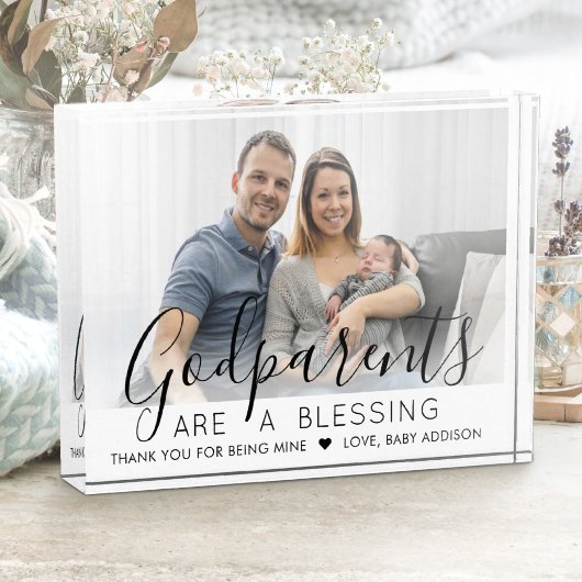 Bloc Photo Godparents Merci Baptême ou le baptême moderne
