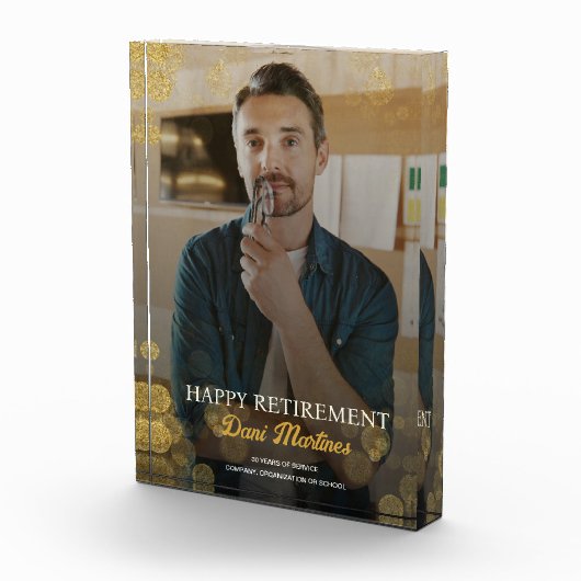 Bloc Photo Gold Confetti Bon cadeau de retraite (Droite)