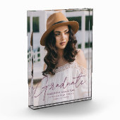 Bloc Photo Graduate moderne Purple Script Graduation (Gauche)
