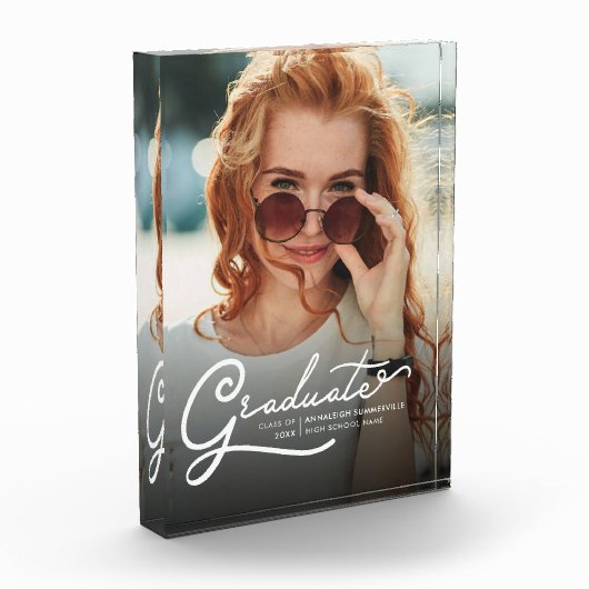 Bloc Photo Graduation 2025 Modern Script Grad Keepsaké (Gauche)