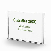 Bloc Photo Graduation 20XX ajouter nom année école vert moder (Droite)