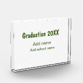 Bloc Photo Graduation 20XX ajouter nom année école vert moder (Gauche)