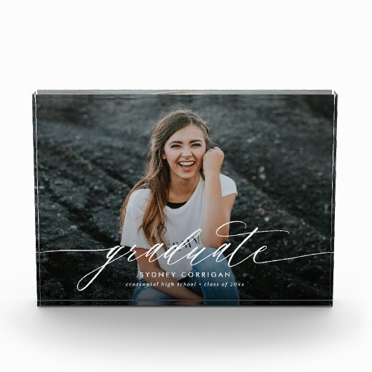 Bloc Photo Graduation de script de calligraphie simple (Devant)