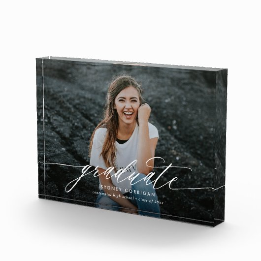 Bloc Photo Graduation de script de calligraphie simple (Droite)