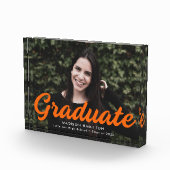 Bloc Photo Graduation du script orange en gras (Droite)
