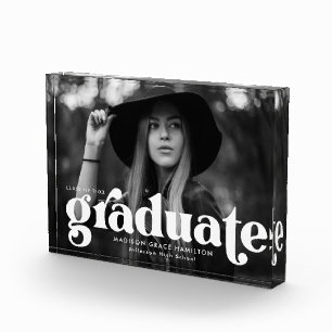 Bloc Photo Graduation en typographie blanche