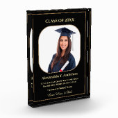 Bloc Photo Graduation School Gold Modern Award sur mesure (Gauche)