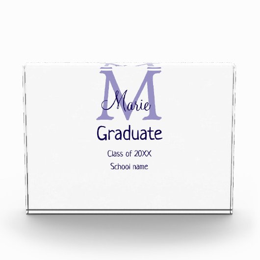 Bloc Photo Gradué ajouter nom monogramme violet simple m mini (Devant)
