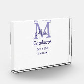 Bloc Photo Gradué ajouter nom monogramme violet simple m mini (Gauche)
