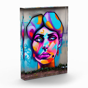 Bloc Photo Graffiti coloré   Belle Femme
