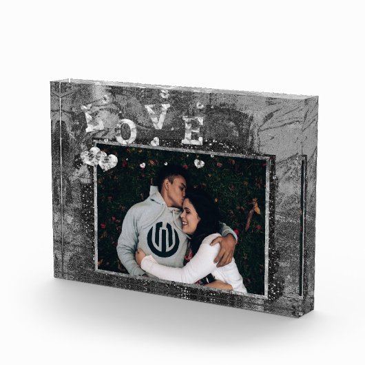 Bloc Photo Graffiti Love Grunge | Simple Faux Crystal Script (Droite)