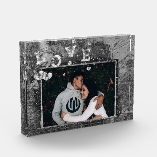 Bloc Photo Graffiti Love Grunge | Simple Faux Crystal Script (Gauche)