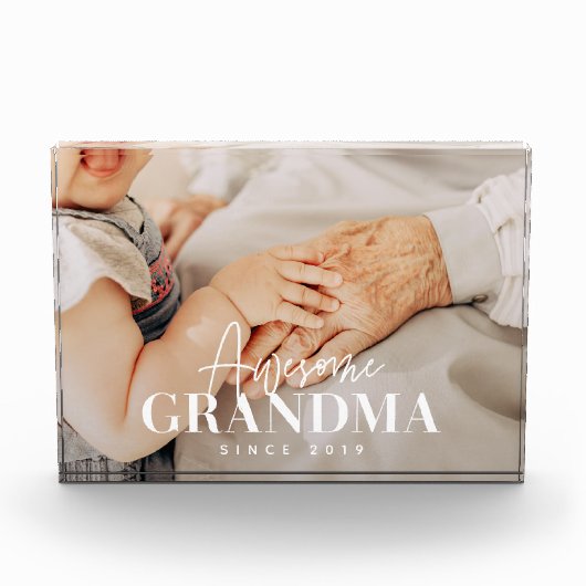 Bloc Photo Grand-mère géniale depuis 20XX Simple Élégant (Devant)