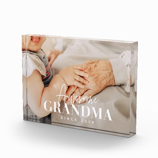 Bloc Photo Grand-mère géniale depuis 20XX Simple Élégant (Droite)