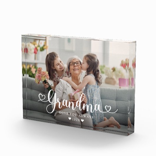 Bloc Photo Grand-mère Script Coeur moderne (Droite)