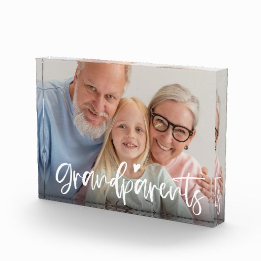 Bloc Photo Grand-parents Aimer Script Cadeau personnalisé (Droite)