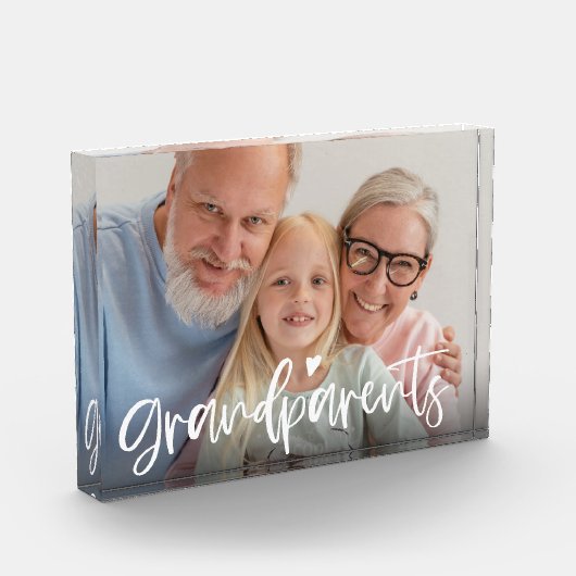 Bloc Photo Grand-parents Aimer Script Cadeau personnalisé (Gauche)