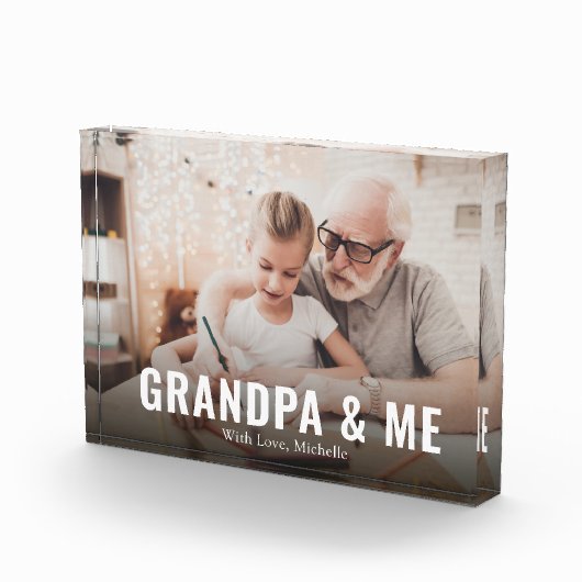 Bloc Photo Grand-Parents Citer Grand-Père Photo Simple (Droite)